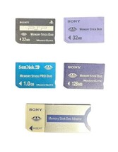 SONY Memory Stick Duo Adaptor 4 Cards 1GB+128MB+32MB+32MB Free Domestic ... - $640.42 MXN