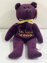 VINTAGE Purple Beanie Bear Las Vegas 2000 by TN Collectables w TAGS - $4.94