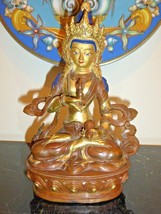 Chinese Tibetan Copper and Bronze Gilt Vajrasattva Buddhism Statue - £271.88 GBP