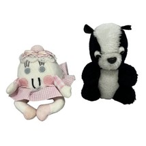 Vtg Treasure Masters Snuggle Ups Plush Skunk Humpty Dumpty Girl Egg Lot Of 2 - $14.25