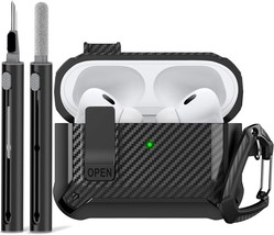 Airpods Pro 2Nd Generation Case Cover with Cleaner Kit, Military Hard Shell Prot - £7.58 GBP