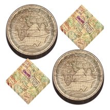 HOME &amp; HOOPLA Around the World Paper Dinner Plates and Travel Destination Lunch  - £14.02 GBP+