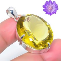 Natural Citirne Gemstone Pendant Multi-Color 925 Sterling Silver Indian Jewelry - £8.42 GBP