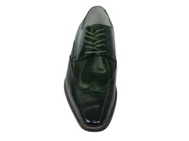 Men's Giovanni Shoes High Quality Leather Wing Tip Derby LINCOLN Green image 2