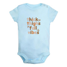 Thick Thighs &amp; Fall Vibes Funny Rompers Baby Bodysuits Newborn Infant Jumpsuits - £8.21 GBP