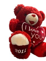 Dan Dee collectors choice Red bear plush with bow and I love you heart - $14.25