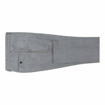 Men Renoir Flat Front Pants 100% Soft Wool Super 140s Classic Fit 508-5 Lt Gray image 5