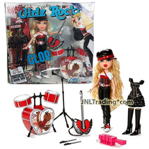 Bratz Girlz Really Rock Doll Set Rock Star CLOE with 2 Outfits, Guitar and Drum - £59.86 GBP
