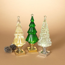 Christmas Tree snow globe lighted water lantern- Green - $99.95