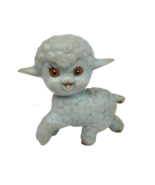 4&quot; VINTAGE ANTIQUE RUBBER BABY BLUE LAMB SHEEP SQUEAK SQUEAKER TOY - $515.02 MXN