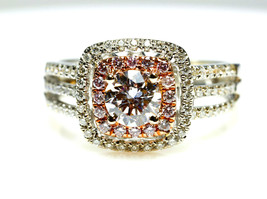GIA 1.29ct Natural Argyle 7p Fancy Faint Pink Diamond Engagement Ring 18K Round - £6,978.59 GBP