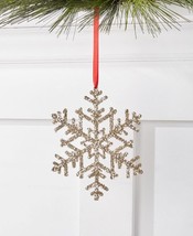 Holiday Lane Gold Glittered Plastic 6-Point Snowflake Christmas Tree Ornament - £7.87 GBP