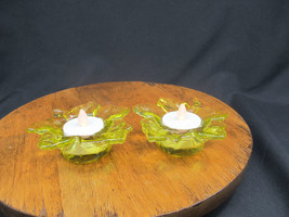 Green leaf candle holders - $15.47 CAD