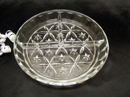 3930 Antique Clear Three Part Round Relish Dish - £9.43 GBP