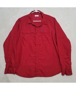 Columbia Mens Fishing Shirt Sz Large Burgundy Vented Long Sleeve - $25.87