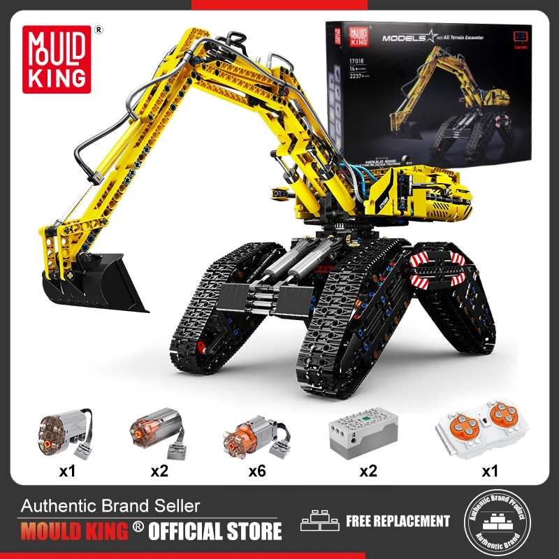 MOULD KING 17018 Technical Car Building Sets All Terrain Excavator Clawler Truck - £219.70 GBP