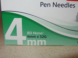 Diabetic Pen Needles 4mm X 32G Box of 100 Sealed Universal  04/30/2028 - $29.95
