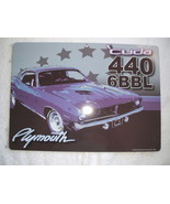 OLD VTG Plymouth - &#39;Cuda 440 6BBL&#39; Tin Metal Sign - €17,37 EUR