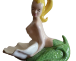 Vintage Ceramic Hand Painted Risque Nude Mermaid Figurine Trinket Soap D... - $80.00