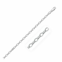 3.2mm Width 14k Solid White Gold Oval Rolo Chain 18&quot; Inches Length Necklace - £353.95 GBP