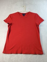 Ann Taylor T Shirt Top Womens Medium Red Knit Cotton Short Sleeve Round Neck - £7.33 GBP