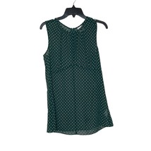 CAbi Bianca Flirt Top Green Polka Dots Lined Sleeveless Blouse Small Wom... - £31.65 GBP