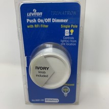 Leviton Push On/Off Dimmer White or Ivory Knob 600W No. 6681-IW NEW SEALED (A6) - $6.64