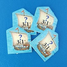 Settlers Catan 3061 4 Harbor Tokens 3:1 Replacement Game Piece Complete Set - $3.70