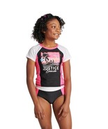 new JUSTICE Girl&#39;s Swimsuit sz L (12-14) 2pc Bikini Shirt Swim Rash Guard - $466.12 MXN