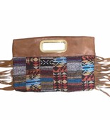 Vintage western clutch boho indie snap closure with fringes aztec tribal... - $23.08