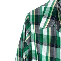 Allison Daley Womens Blouse Size PM Long Sleeve Button Front Green Plaid - £10.22 GBP