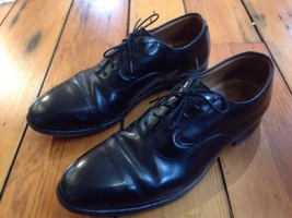 Johnston &amp; Murphy Black Leather Mens Oxford Cap Toe Dress Shoes 9C 42.5 - £47.07 GBP
