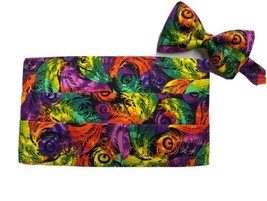 Mardi Gras Feathers Cummerbund and Bowtie Set - £75.17 GBP