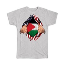 Palestine : Gift T-Shirt Flag USA Chest American Palestinian Expat Country - £19.92 GBP