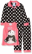 Bunz Kidz Girl&#39;s Time To Dream Panda 3-Piece Flannel Coat Pajama Set, Si... - $11.13