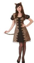 Womens Leopard Kitty Cat Dress &amp; Headpieec 2 Pc Halloween Costume-size OS - £15.96 GBP