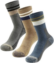 Men Hiking Crew Socks Cushioned Moisture Wicking Athletic Boot Socks Outdoor(S1) - £15.50 GBP
