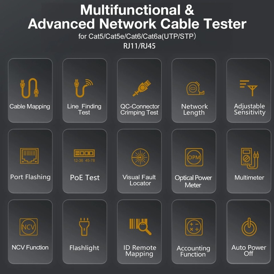 New/Sealed FIXCHIGO MT0003-RD Red Multifunctional Network Cable Tester Item image 12