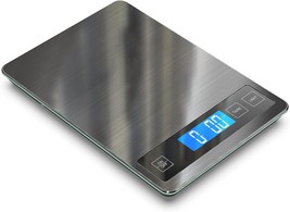 Nicewell Food Scale, 22 Lbs Digital Kitchen Grey Stainless Steel, Tempered Glass - £28.71 GBP
