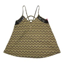 Xhilaration Juniors Yellow Brown Black Partial Lace Cami Top Size XS New - £5.90 GBP