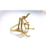 14k Yellow Gold 3.8 gr. Semi Mount No Stone Ring Setting For Large Stone... - $332.50
