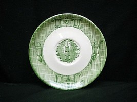 Old Vintage Currier &amp; Ives Green by SCIO 6&quot; Saucer Plate Plows &amp; Ox Yoke... - $8.90