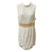 City Triangles Dress Sleeveless Ivory Gold Floral Pleated Band NEW Juniors 13 - £21.99 GBP