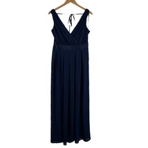 TFNC London Blue Pleated V Neck Long Killy Maxi Dress Size 16 UK / 12 US New - £26.49 GBP