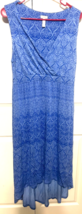 Soma L Blue Swirls Floor Length Maxi Sleeveless Dress - $24.75