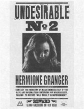 Harry Potter Undesirable Number 2 Hermione Granger Prop/Replica Emma Watson - £1.76 GBP