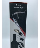 Worthy 7 Piece Wine Bottle Opener Set Black Bottle Shaped Container NEW - £10.85 GBP