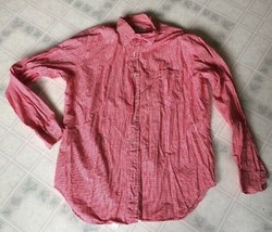Vintage LL Bean Mens Button Down Shirt Size Medium Red Micro Check Long Sleeve - £25.18 GBP