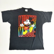 Vintage MICKEY &amp; CO Mouse Rainbow Logo Single Stitch T Shirt Large 90s Disney  - £19.74 GBP