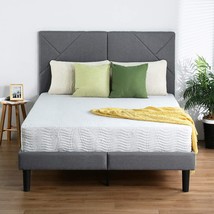 Grey Queen-Size Sleeplace Dura Metal Upholstered Premium Platform Bed - £339.43 GBP